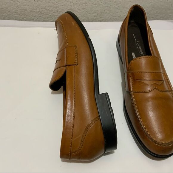 Rockport Walkability Trutech Brown Leather Slip On Casual Loafers Size 10 M - Picture 5 of 11